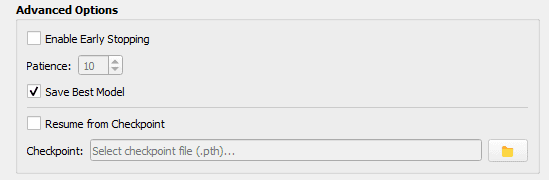 QGeoAI QModel Trainer advanced options