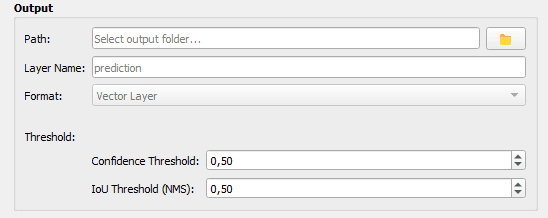 QGeoAI QPredict output configuration