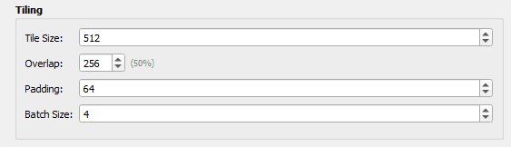 QGeoAI QPredict tiling options